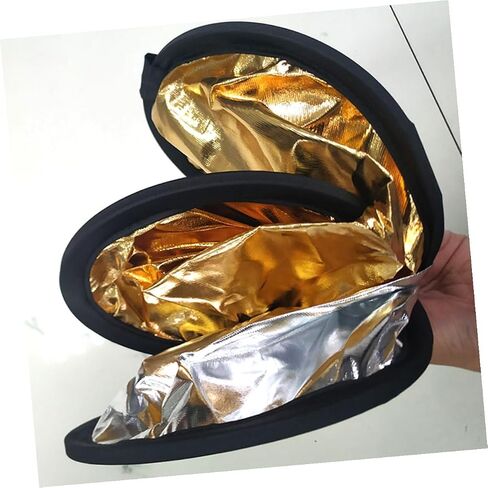 Toddmomy 2pcs Portable Photography Reflector 30cm Mini Round Light Reflector Disc Silver Gold Double-Sided Photo for Studio and Outdoor Portrait Lighting in Kuwait