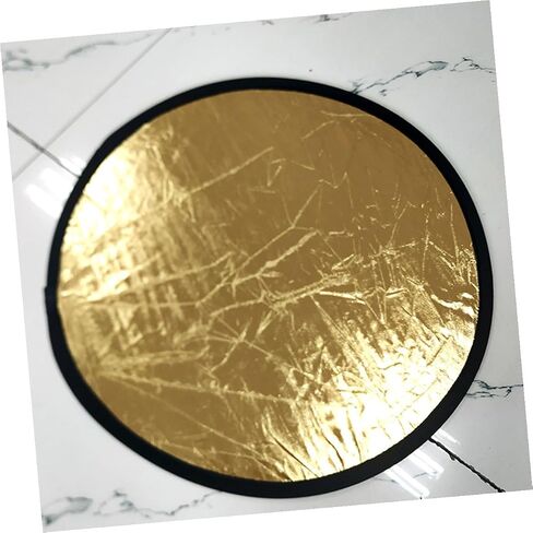 Toddmomy 2pcs Portable Photography Reflector 30cm Mini Round Light Reflector Disc Silver Gold Double-Sided Photo for Studio and Outdoor Portrait Lighting in Kuwait
