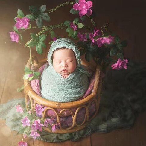 Handwoven Vintage Rattan Basket For Newborn Photography Create A And Safe Environment For Your Baby Photos in Saudi Arabia