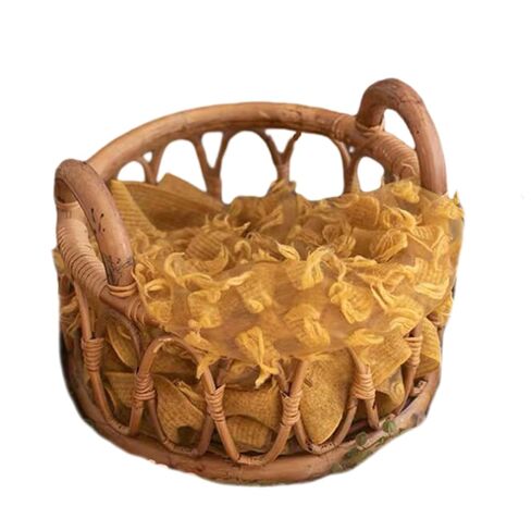 Handwoven Vintage Rattan Basket For Newborn Photography Create A And Safe Environment For Your Baby Photos in Saudi Arabia