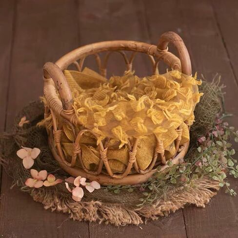 Handwoven Vintage Rattan Basket For Newborn Photography Create A And Safe Environment For Your Baby Photos in Saudi Arabia
