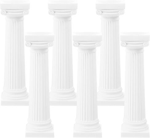 DOITOOL 6-Pack Mini Roman Columns Decorative Pillars for Home Decor Photo Props Tabletop Sculptures Micro Landscape Accents 6.69 X 1.25 X 1.25 in in Kuwait