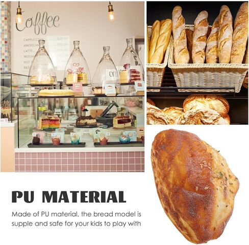 HOMSFOU Simulation Bread Model Pu Fake Bread Loaf for Photography Props Bakery Display Shop Supply Realistic Food Prop for Advertisement Home Decor 6.10 X 3.54 X 2.75 in in Kuwait