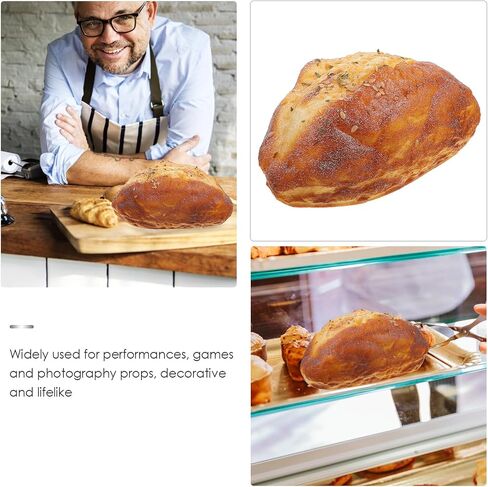 HOMSFOU Simulation Bread Model Pu Fake Bread Loaf for Photography Props Bakery Display Shop Supply Realistic Food Prop for Advertisement Home Decor 6.10 X 3.54 X 2.75 in in Kuwait