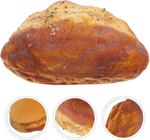 HOMSFOU Simulation Bread Model Pu Fake Bread Loaf for Photography Props Bakery Display Shop Supply Realistic Food Prop for Advertisement Home Decor 6.10 X 3.54 X 2.75 in in Kuwait