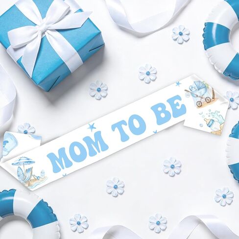 TWO WILD Splish Splash Baby Shower Decors Beach Mom to Be Sash 3.7in × 63in in Saudi Arabia