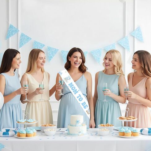 TWO WILD Splish Splash Baby Shower Decors Beach Mom to Be Sash 3.7in × 63in in Saudi Arabia