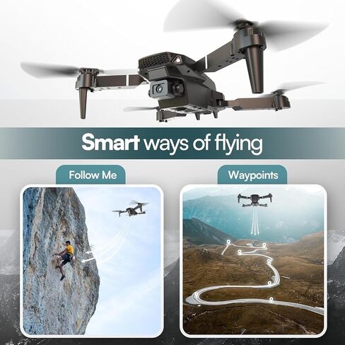 Falcon X 4K Camera Drone with Built-In Screen Remote Controller, WiFi FPV Foldable Quadcopter with 3 Batteries & Carrying Case – Beginner-Friendly Drone for Adults in Saudi Arabia