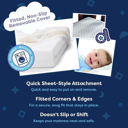 Moonlight Slumber Little Dreamer Crib Mattress with Cover - 52"x 28"x 5" | Waterproof and Machine Washable Cover in Saudi Arabia
