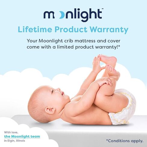 Moonlight Slumber Little Dreamer Crib Mattress with Cover - 52"x 28"x 5" | Waterproof and Machine Washable Cover in Saudi Arabia
