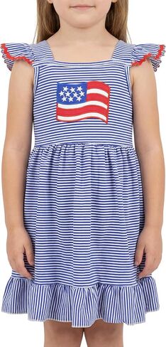 Unique Baby Girls Ruffle Hem Flutter Sleeve Everyday Boutique Dress in Saudi Arabia
