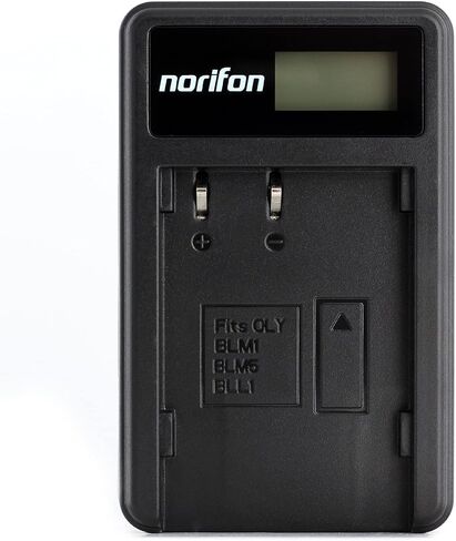 Norifon BLM-1 LCD USB Charger for Olympus C-5060 Wide Zoom | Compatible with Olympus C-7070 Wide Zoom, C-8080 Wide Zoom, E-1, E-3, E-30, E-5, E-520, EVOLT E-300, E-330, E-500 in Saudi Arabia
