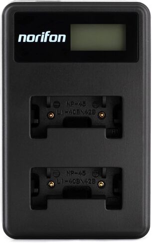 Norifon NP-45 Dual Channel LCD USB Charger for Fujifilm FinePix JX250 | Compatible with Fujifilm FinePix JX400, J38, J10, J20, JX520, JX580, JX300, JX680, JX370, JV200, JV100, JZ250, JZ100 Cameras in Saudi Arabia