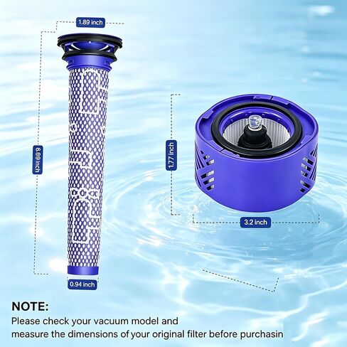 V6 Replacement Filter Kit with Brush, 2 Pre-Filters + 2 Post-Filters | 2 Pre-Filters, 2 Post-Filters, Includes Brush, 5-Piece Kit in Saudi Arabia