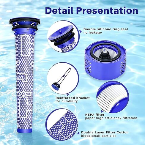V6 Replacement Filter Kit with Brush, 2 Pre-Filters + 2 Post-Filters | 2 Pre-Filters, 2 Post-Filters, Includes Brush, 5-Piece Kit in Saudi Arabia