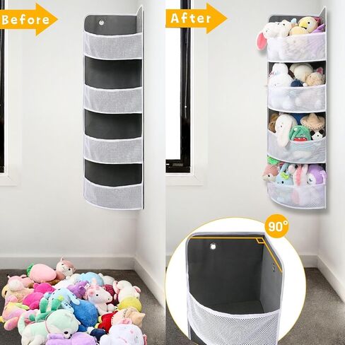 Soft Corner Shelf | Safe Hanging Organizer | Child-Friendly Wall Mount Storage | for Sundries, Toys, Stuffed Animals, Diapers | for Pantry Closet Bedroom Nursery Organization 1-Pack in Kuwait
