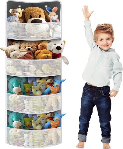 Soft Corner Shelf | Safe Hanging Organizer | Child-Friendly Wall Mount Storage | for Sundries, Toys, Stuffed Animals, Diapers | for Pantry Closet Bedroom Nursery Organization 1-Pack in Kuwait