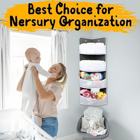 Soft Corner Shelf | Safe Hanging Organizer | Child-Friendly Wall Mount Storage | for Sundries, Toys, Stuffed Animals, Diapers | for Pantry Closet Bedroom Nursery Organization 1-Pack in Kuwait