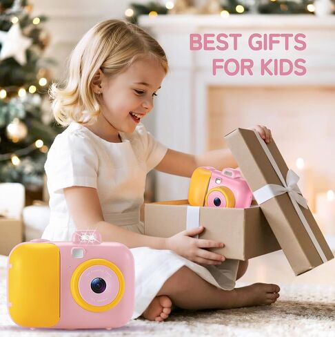 Instant Camera for Kids with Print Paper, 1080P HD Kids Camera Instant Print with 32GB SD Card, Girls Toys for Ages 5-7, Birthday Gifts for 5 6 7 8 9 Year Old Girls in Kuwait