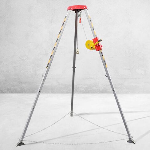 Emergency Rescue Tripod 2600LBS Confined Space Tripod with 98ft Fall Protection Equipment, Emergency Rescue Tripod for Exploration/Well/Underground Pip, 1200lb 20m Winch Tripod+fall Protection in Kuwait