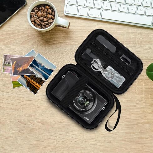 Case for Canon G7X Mark III II/ SX740/730/720 HS Digital Camera, Black | Protective Carrying Bag, Shockproof EVA Shell, Accessory Storage Zip Pocket, Compact Portable, Travel & Photography Use in Kuwait