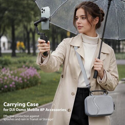 STARTRC PHOTO Osmo Mobile 8P Case with Handle and Adjustable Strap | Compact Carrying Case For DJI OM8P Gimbal Stabilizer, Portable PU Shoulder Bag, Travel Storage for Osmo Mobile 8P Accessories in Saudi Arabia