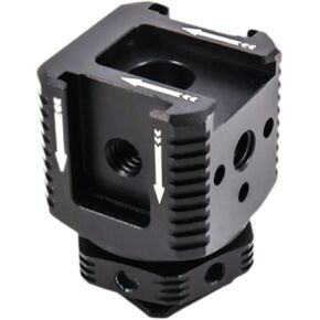 Compact Triple Cold Shoe Mount for Camera | sturdy aluminum, mic and light support, easy carry, expandable in Saudi Arabia