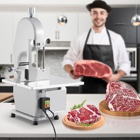 IDEALHOUSE Commercial Electric Meat Band Saw | 1500W 110V Bone Saw Machine, 19.3 x 15 in Work Table, 0.16–7.09 in Adjustable Cut, and 5 Blades for Frozen Meat in Saudi Arabia