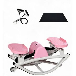 IDEALHOUSE 3D Side-to-Side Rocking Mini Stepper - Dual-Motion | Lateral Stair Stepper, Home Exercise, 350 lb Heavy-Duty Low-Impact Cardio, Digital Display, Resistance Bands & Mat Included in Saudi Arabia