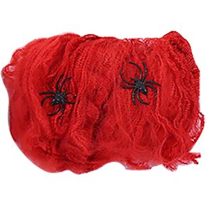 Queenbox 20g Artificial Spider Web, Stretchable Halloween Cobwebs, Horror Halloween Props for Party Haunted House Decoration, Orange in Saudi Arabia