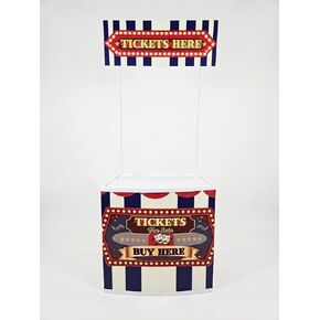 Kids Carnival Booth Stand for Parties – Plastic Display Stand for Events, Birthday Decorations, Pretend Play Ticket Booth, Easy Assembly (Ticket) in Kuwait