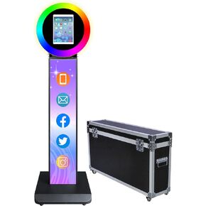 Portable Photo Booth for iPad 10.2in 10.9in 11in 12.9in,Metal Shell Selfie Station photobooth Machine,RGB Ring Light,Custom Logo,Remote Control,Flight Case,for Parties,Wedding,Halloween in Saudi Arabia