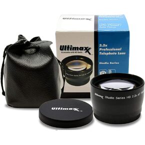 2X Telephoto Zoom Anti-Reflection Lens for High Definition Video Recording Attaches to Any Canon Nikon Panasonic Sony DSLR Camcorder Lens (49mm) in Saudi Arabia