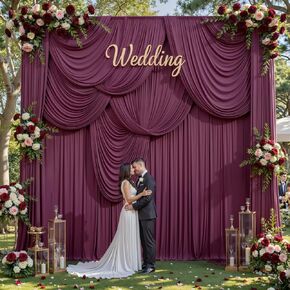 20ft x 14ft Ivory Backdrop Curtains, 4 Panels Extra Long Wrinkle Free Soft Fabric Drapes for Wedding Party Decor, Photo Backdrop for Baby Shower Birthday Stage Reception Lobby Decoration in Saudi Arabia