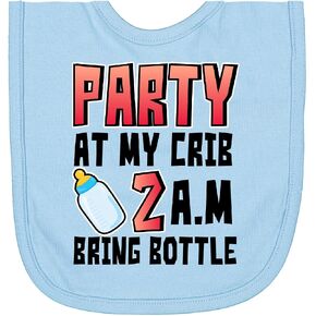 Party At My Crib 2 a.m. Bring Bottle Baby Humor Newborn Bib in Kuwait
