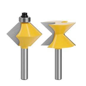 2 Pcs 8Mm Shank 90 Degree V Design Groove Edge Banding Router Bits Set Plate Splicing Woodworking Milling Cutter in Saudi Arabia