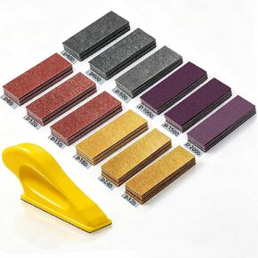240Pcs Sanding Paper Kit 12-Grit 80-2000, Sand Paper Assortment Pack with Mini Finger Sander for Wood Furniture, Fine Grit Sandpaper for Crafts, and Tight Spaces in Saudi Arabia