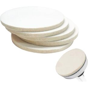 5 PCS 6" Wool Polishing Pads, Scratch-Free Wool Felt Polishing Pad with Hook & Loop Back, Buffing Wheel Polish Pad for Car Surface Furniture Glass, Car Accessories in Kuwait