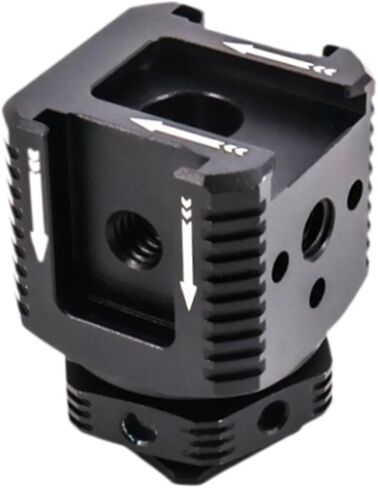 Compact Triple Cold Shoe Mount for Camera | sturdy aluminum, mic and light support, easy carry, expandable in Saudi Arabia