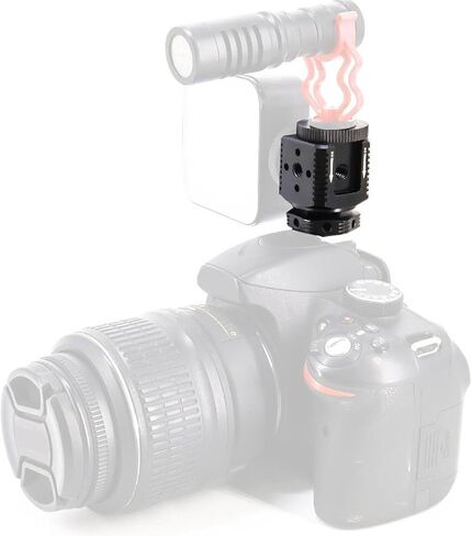 Compact Triple Cold Shoe Mount for Camera | sturdy aluminum, mic and light support, easy carry, expandable in Saudi Arabia