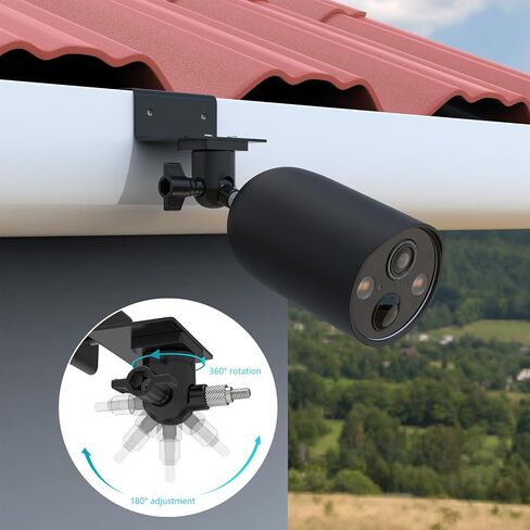Gutter Mount Bracket with Silicone Cover Skins Compatible with TP-Link Tapo MagCam C425，Tapo MagCam C402 Security Camera(Black) in Saudi Arabia