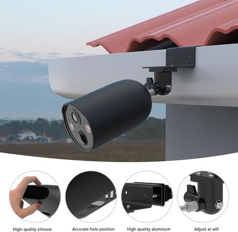 Gutter Mount Bracket with Silicone Cover Skins Compatible with TP-Link Tapo MagCam C425，Tapo MagCam C402 Security Camera(Black) in Saudi Arabia