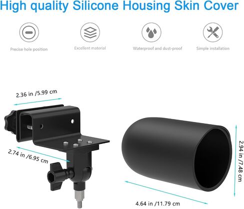 Gutter Mount Bracket with Silicone Cover Skins Compatible with TP-Link Tapo MagCam C425，Tapo MagCam C402 Security Camera(Black) in Saudi Arabia