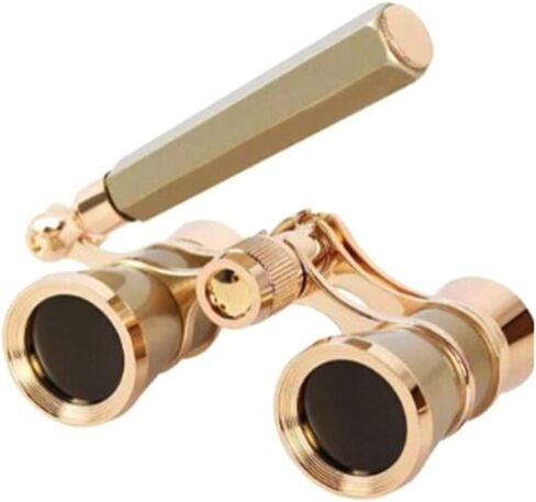 3x25 Vintage Binoculars Theater Glasses with Handle Theater & Concerts Antique Binoculars Gold Vintage for Women in Kuwait