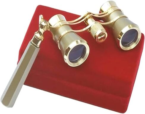 3x25 Vintage Binoculars Theater Glasses with Handle Theater & Concerts Antique Binoculars Gold Vintage for Women in Kuwait