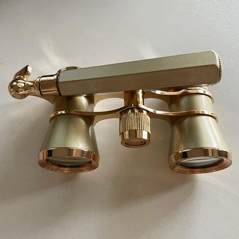 3x25 Vintage Binoculars Theater Glasses with Handle Theater & Concerts Antique Binoculars Gold Vintage for Women in Kuwait
