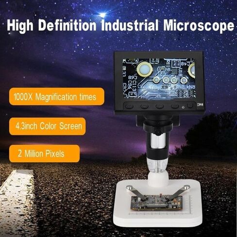 Microscope 2.0MP USB Digital Electronic Microscope 1000x 4.3 LCD Display with 8LED and Stent in Saudi Arabia