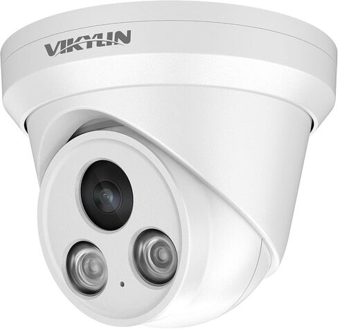 VIKYLIN 5MP IP PoE Dome AI Camera,Security IP Turret Camera with 5MP@25fps,Human/Vehicle Detection,Built in MIC,98ft IR Night Vision,IP67, Full Metal, NDAA Complaint in Saudi Arabia