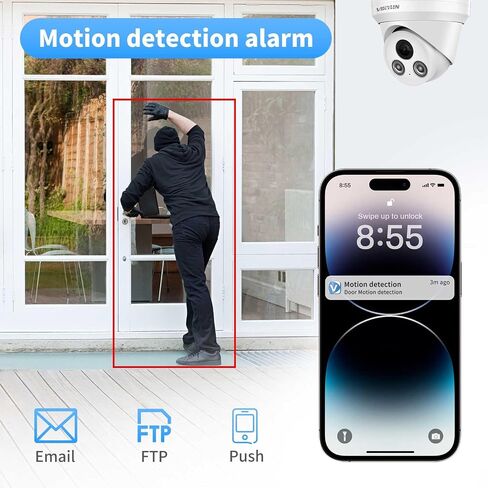 VIKYLIN 5MP IP PoE Dome AI Camera,Security IP Turret Camera with 5MP@25fps,Human/Vehicle Detection,Built in MIC,98ft IR Night Vision,IP67, Full Metal, NDAA Complaint in Saudi Arabia
