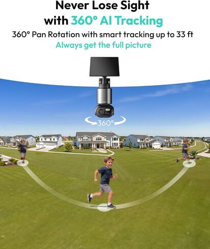 BOTSLAB 4K Security Cameras Wireless Outdoor, Add-On Camera Must Be Connected to Base Station, Solar Outdoor Camera with Full Color Night Vision, No Subscription, AI Recognition, 360° PT, 2.4GHz WiFi in Saudi Arabia